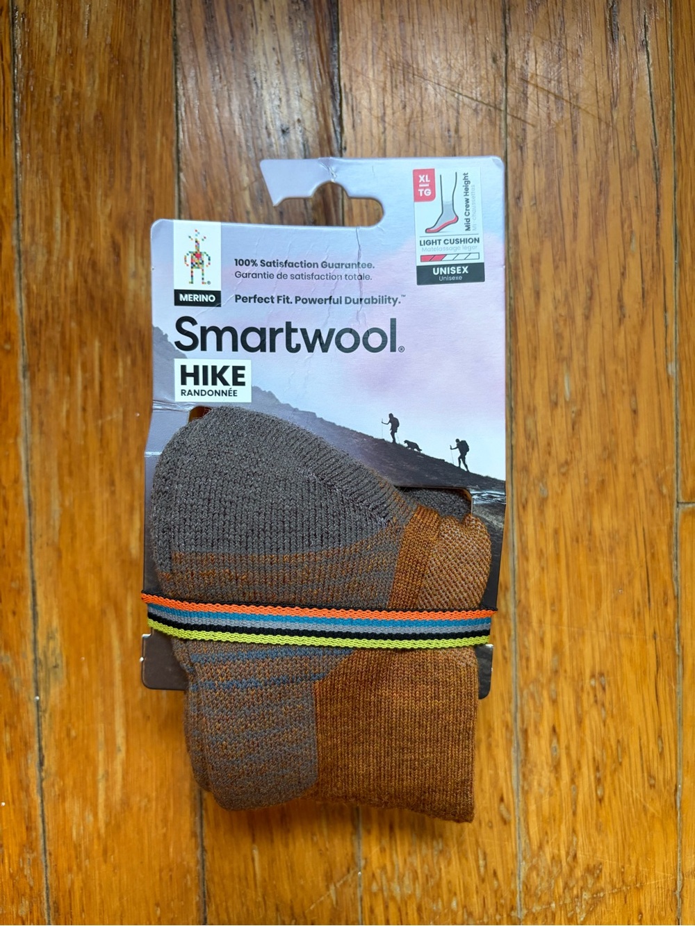 Brown Athletic Crew Socks with Multicolor Stripe Accents